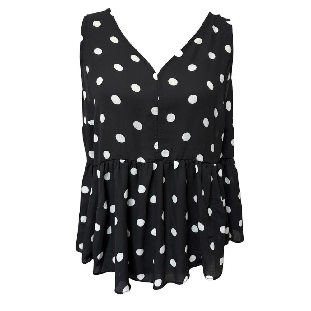 Torrid Black White Sheer Sleeveless Top 00 Medium Large